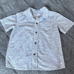 Kids Light Blue Floral Button Down Shirt